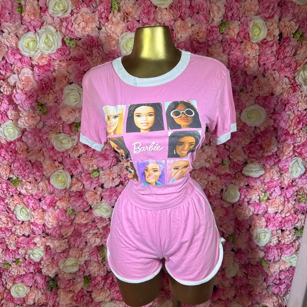 Barbie Pink Pajama Set with Graphic Prints